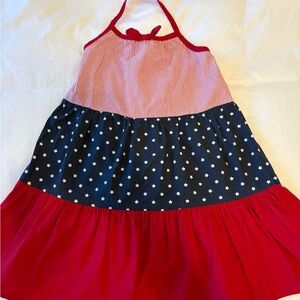 Gymboree Girls Fourth of July Red and Blue Star Patterned Dress size 10